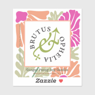 Adesivo Custom-Cut Vinyl Floral Product Label Watercolor