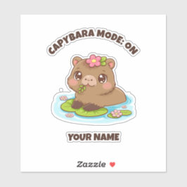 Adesivo Custom Cute Kawaii Capybara Mode