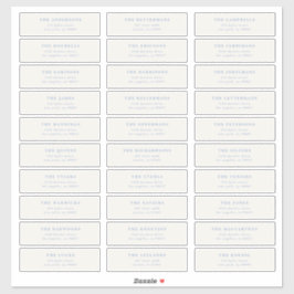 Adesivo Custom Editable Individual Wedding Guest Address