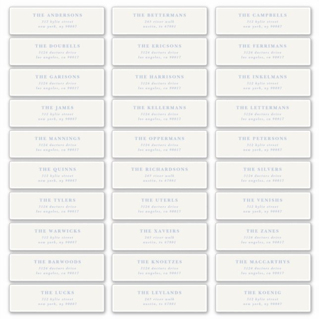 Adesivo Custom Editable Individual Wedding Guest Address (Frente)