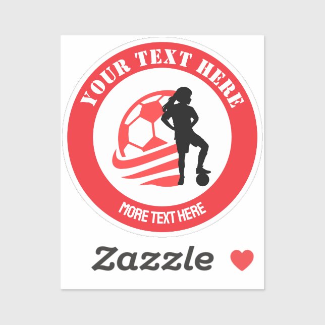 Adesivo Custom Football Girl kid's Football Birthday Party (Folha)