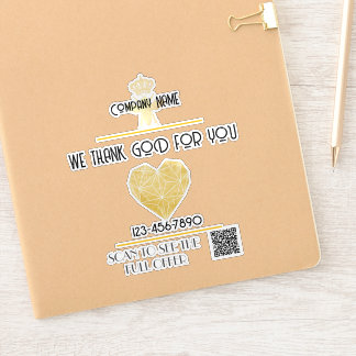 Adesivo Custom HEART Thank GOD For Business Logo THANK YOU