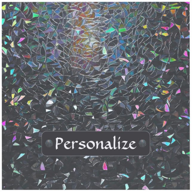 Adesivo Custom Iridescent Abstract Stained Glass Pattern (Frente)