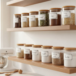 Adesivo Custom Minimal Kitchen Storage Labels