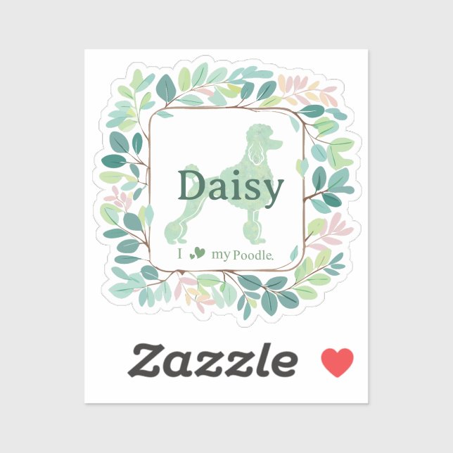 Adesivo Custom mint poodle sticker - Personalized Gift (Folha)