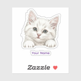 Adesivo Custom Name Personalized Kitten Art Gift