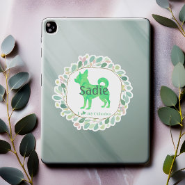 Adesivo Custom Pastel green chihuahua Silhouette sticker