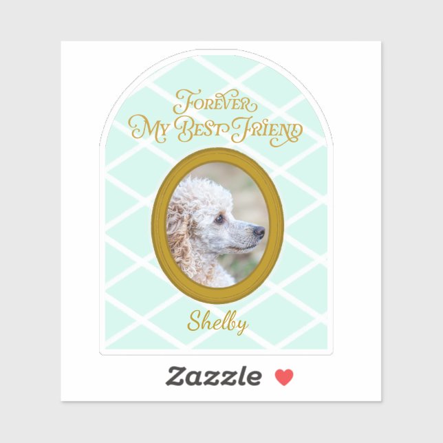 Adesivo Custom Poodle Photo & Name Sticker  Forever Friend (Folha)