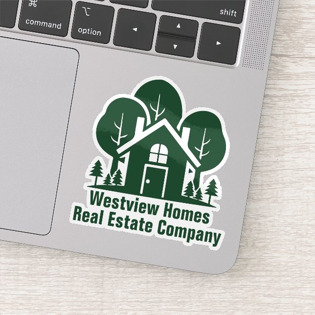 Adesivo Custom Real Estate Company Green House Laptop (Detalhe)