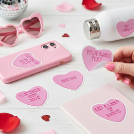 Adesivo Custom Retro Candy Heart 4 Pink Vinyl Stickers