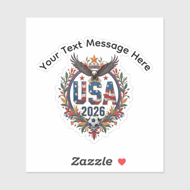 Adesivo Custom USA National Soccer Bald Eagle Logo (Folha)