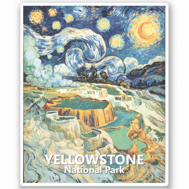 Adesivo Custom Yellowstone Mammoth Hot Springs Van Gogh (Frente)