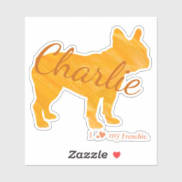 Adesivo Customizable French Bulldog Pastel Orange Frenchie