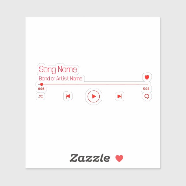 Adesivo Customizable Your Favorite Music (Folha)