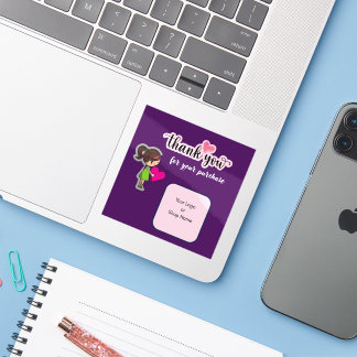 Adesivo Customized Thank You Card for Your Purchase Labels