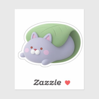 Adesivo Cute 3D Cat Kashiwamochi Japanese Rice Cake Sticke