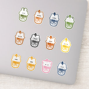 Adesivo Cute Animal Boba Tea