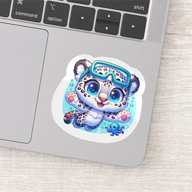 Adesivo Cute Anime Kawaii Snow Leopard Stickers (Detalhe)