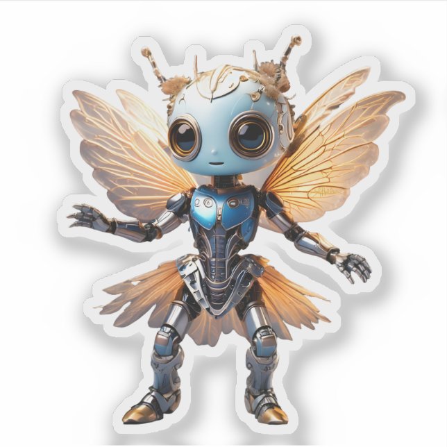 Adesivo Cute Ant Girl Dancing Robot Pixie (Frente)