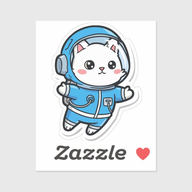 Adesivo Cute Astronaut Cat Kawaii Sticker (Folha)