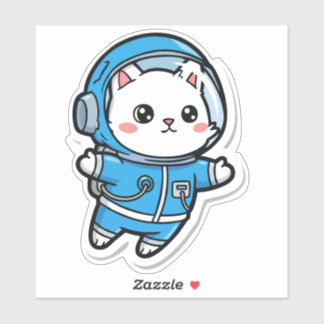Adesivo Cute Astronaut Cat Kawaii Sticker 6x6