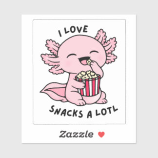 Adesivo Cute Axolotl Snack Lover Funny Pun Sticker