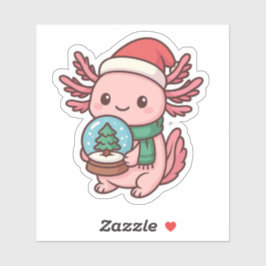 Adesivo Cute Axolotl Snow Globe Sticker