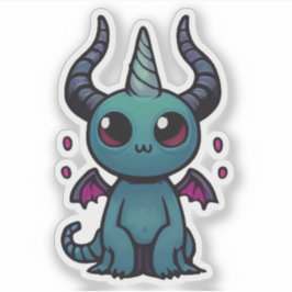 Adesivo Cute Baby Dragon Demon - Kawaii Fantasy