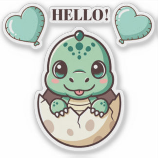 Adesivo Cute Baby Dragon Sticker – Hello Dragon Hatching f