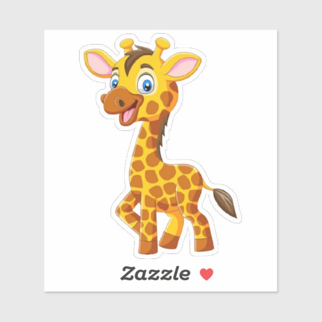 Adesivo Cute Baby Giraffe Smiling Cartoon-35280 (Folha)