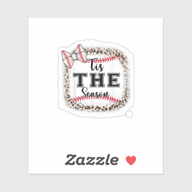 Adesivo Cute Baseball Tis The Season Mom Sister Toddler Gi (Folha)