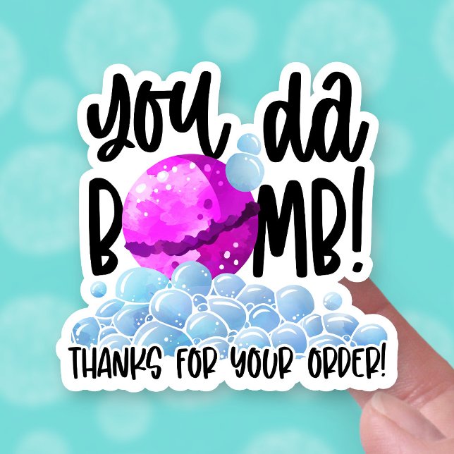 Adesivo Cute Bath Bomb Thank You for Order Business (Criador carregado)
