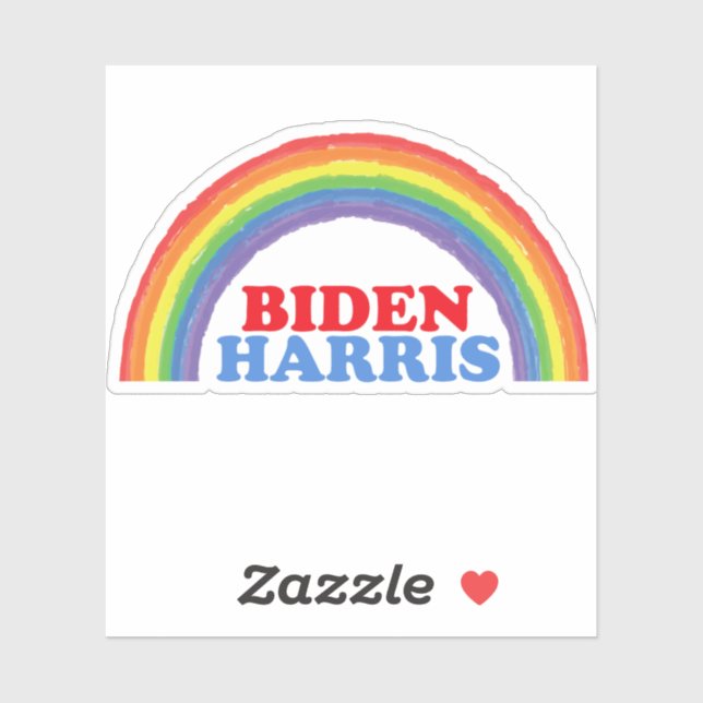 Adesivo Cute Biden Harris Rainbow Político (Folha)