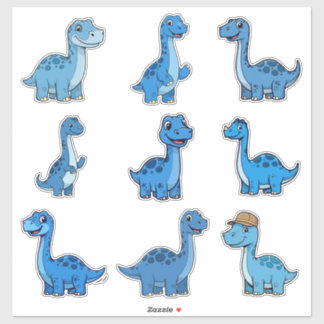 Adesivo Cute Blue Brontosaurus Dinosaur Vinyl Sticker