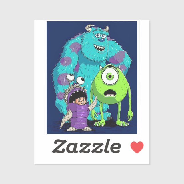 Adesivo Cute Blue Monster Illustration Kids Party Paper Cu (Folha)