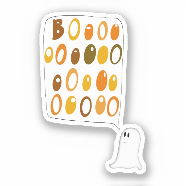 Adesivo Cute BOO Ghost Halloween (Frente)