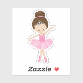 Adesivo Cute Brunette Ballerina Girl