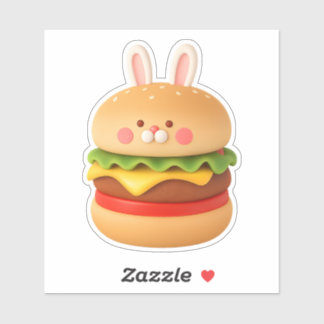 Adesivo Cute Bunny Burger Character Custom Sticker