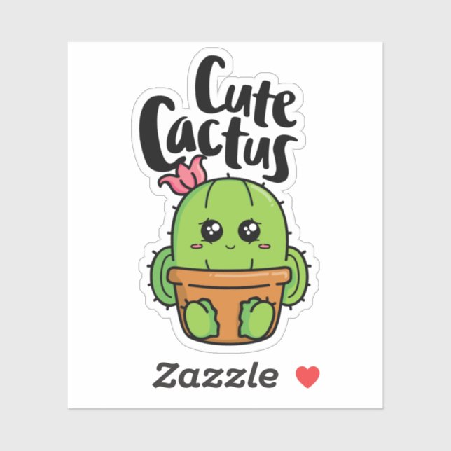 Adesivo Cute cactus (Folha)