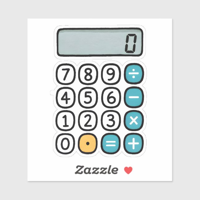 Adesivo Cute Calculator Math Sticker for School (Folha)