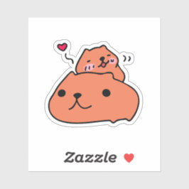 Adesivo Cute Capybara Love