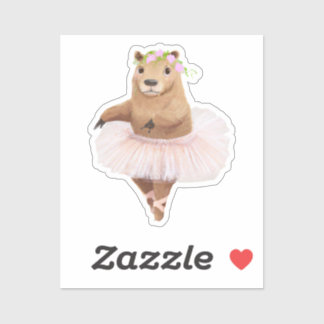 Adesivo Cute Capybara na saia rosa tutu