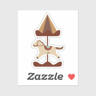 Adesivo Cute Carousel Horse Cut Sticker