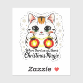 Adesivo Cute Cartoon Cat - Festive Lunar New Year Decal