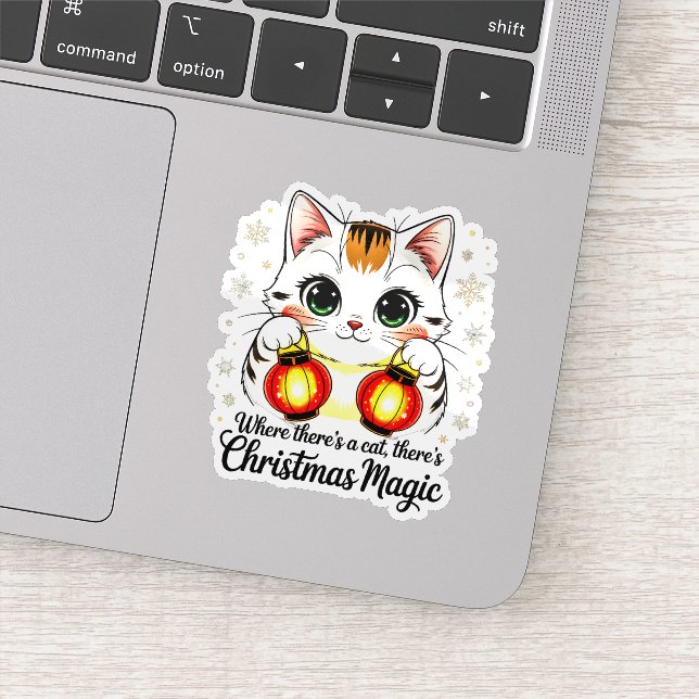Adesivo Cute Cartoon Cat - Festive Lunar New Year Decal (Detalhe)