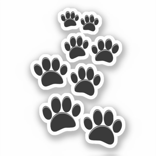 Adesivo Cute Cartoon Pet Paw Trail Black (Frente)