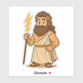 Adesivo Cute Cartoon Zeus – Greek Mythology God of Thunder