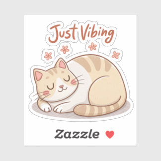 Adesivo Cute Cat Loaf Sticker | Just Vibing Cozy Cat Decal