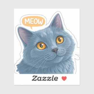 Adesivo Cute Chartreux Cat Face Sticker” | Adorable Plush 