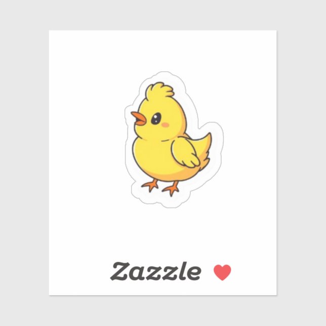 Adesivo Cute Cheeky Easter Chick Yellow Bird (Folha)